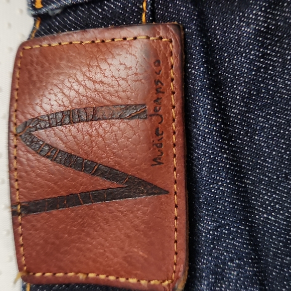 NUDIE BUTTON GRIM TIM ORGANIC DRY NAVY JEAN - Picture 14 of 14